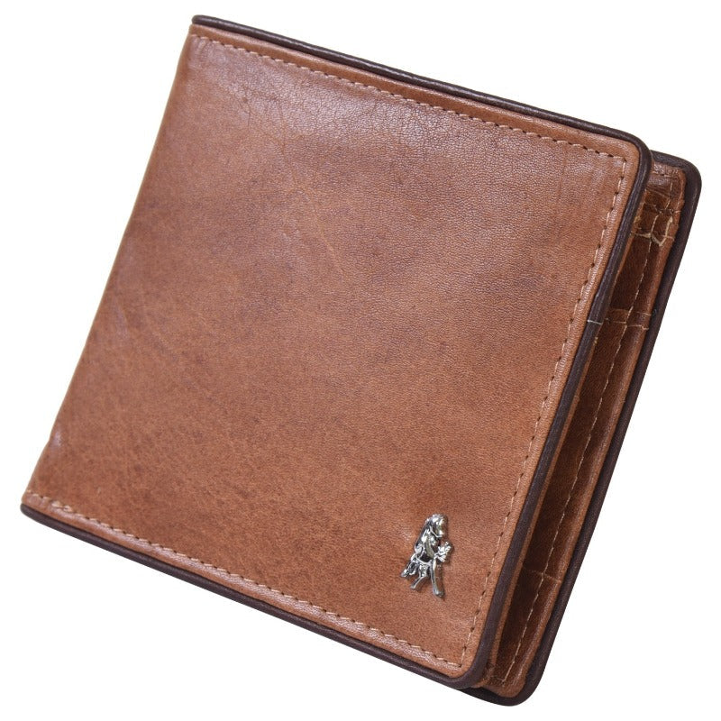 Leather Bifold Wallet - Brown (Dark Brown Piping) Wallet Portlee   