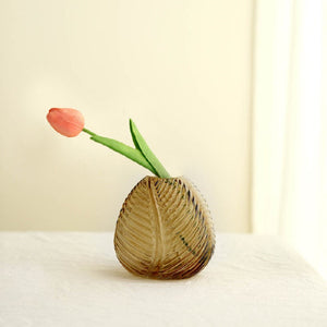 Leaf Imprint Modish Glass Vase Vases June Trading   