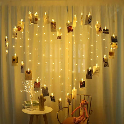 32 Heart Clip LED String Lights Lights Coral Tree   