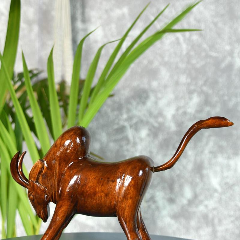Handcarved Wooden Large Bull
