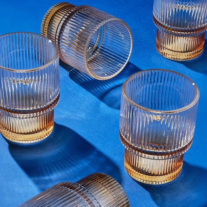 Sunset Ripple Crystal Glass (Set Of 2, 4 & 6)