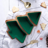 Christmas Tree Shaped Serving Tray Serving Plates June Trading Emerald Green  