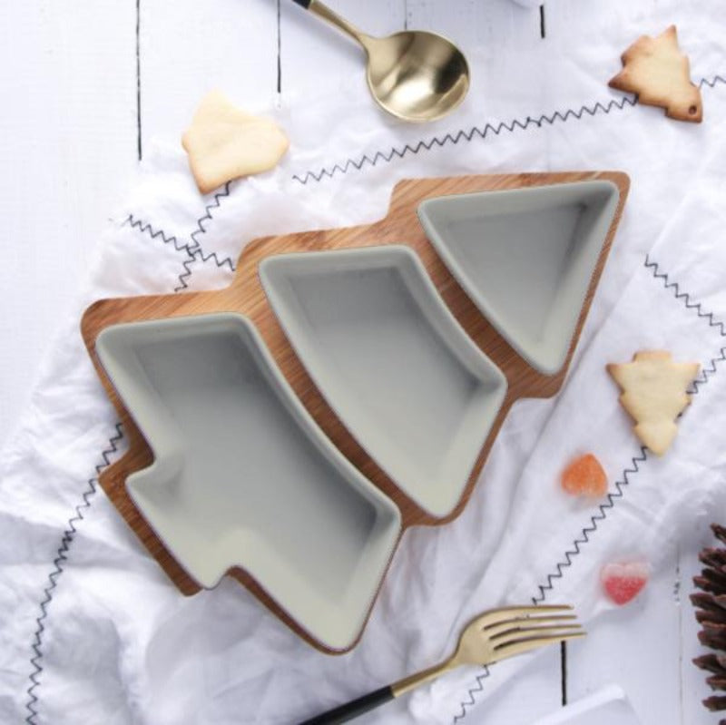 Christmas Tree Shaped Serving Tray Serving Plates June Trading Slate Grey  