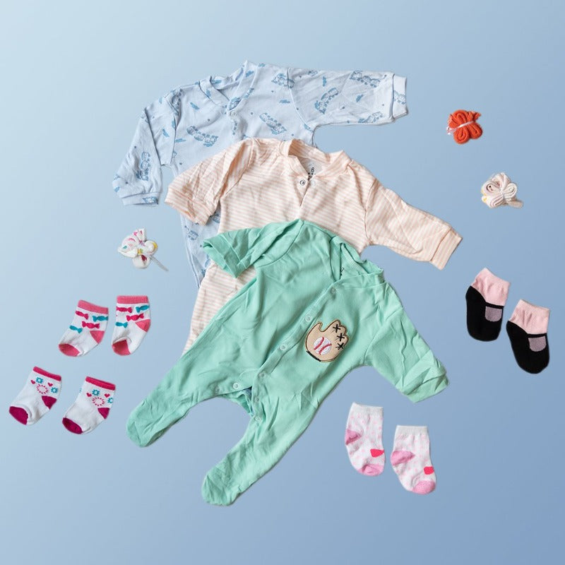 Baby Baseball Glove Print Romper Set - (Pack of 10) Baby Gift Set June Trading   