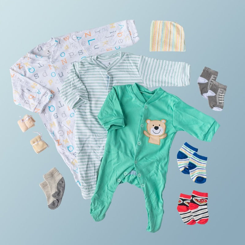 Baby Alphabet Print Romper Set - (Pack of 10) Baby Gift Set June Trading   