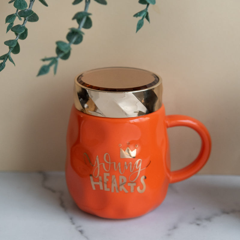 Trendy Ceramic Mug With Screw-On Lid Coffee Mugs June Trading   