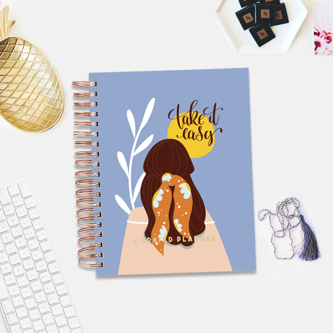 Undated Yearly Planner - Take It Easy + Ultimate Sticker Book