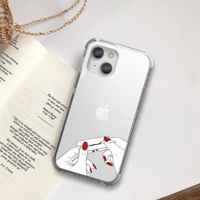 Red Nail Polish iPhone XS Clear Shockproof Case iPhone XS June Trading   