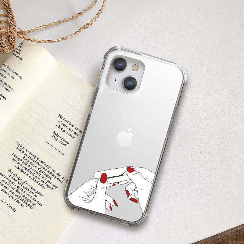 Red Nail Polish iPhone 11 Pro Max Clear Shockproof Case iPhone 11 Pro Max June Trading   
