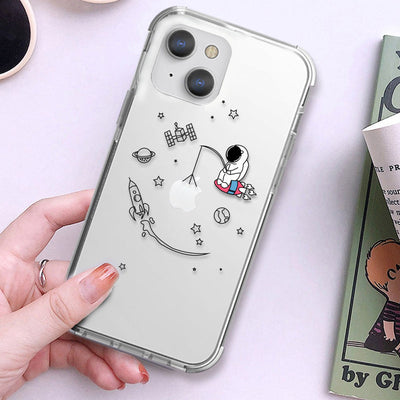 Astronaut Fishing iPhone XS Clear Shockproof Case iPhone XS June Trading   