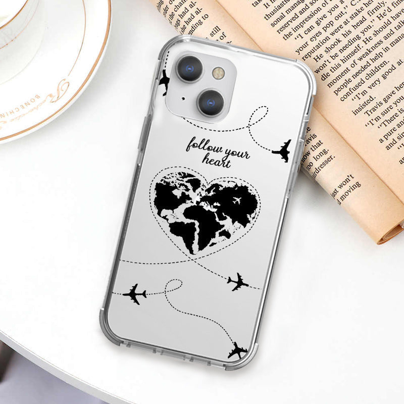 Follow Your Heart iPhone XS Clear Shockproof Case iPhone XS June Trading   
