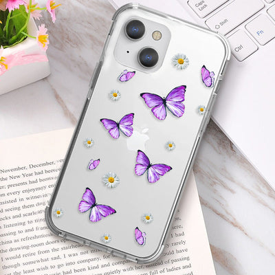 Butterfly & Flowers iPhone XS Clear Shockproof Case iPhone XS June Trading   