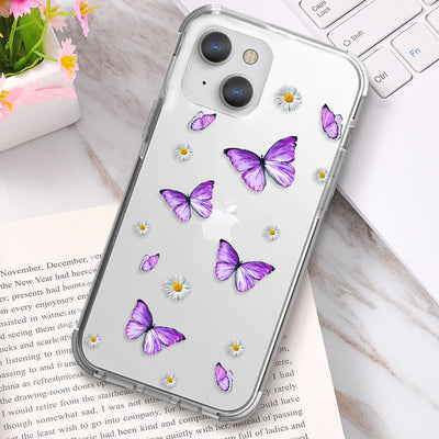 Butterfly & Flowers iPhone 12 & 12 Pro Clear Shockproof Case iPhone 12 & 12 Pro June Trading   