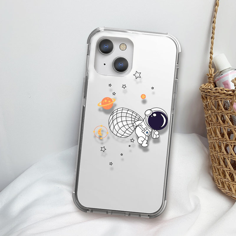 Spaceman Collects Stars iPhone XS Clear Shockproof Case iPhone XS June Trading   