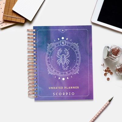 Undated Yearly Planner (2024 Collection) Scorpio + Ultimate Sticker Book