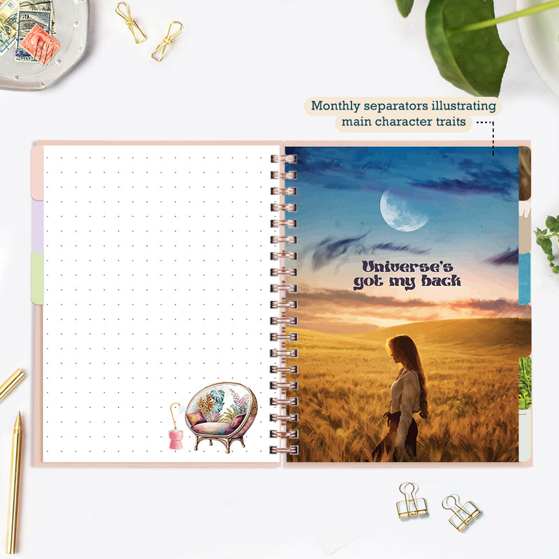 Undated Yearly Planner (2024 Collection) Sagittarius + Ultimate Sticker Book
