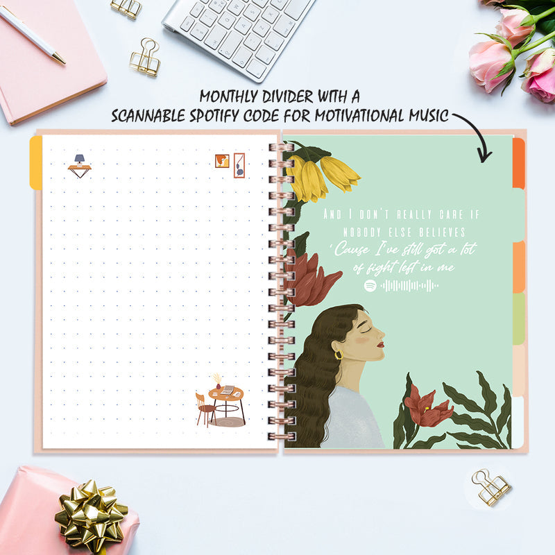 Undated Yearly Planner - A Winner Is A Dreamer Undated Planners June Trading   
