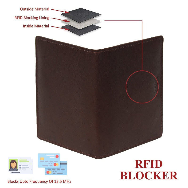 Leather Bifold Card Holder - Dark Brown Wallet Portlee   