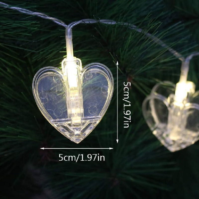 Heart Clip LED String Lights String Lights Coral Tree   