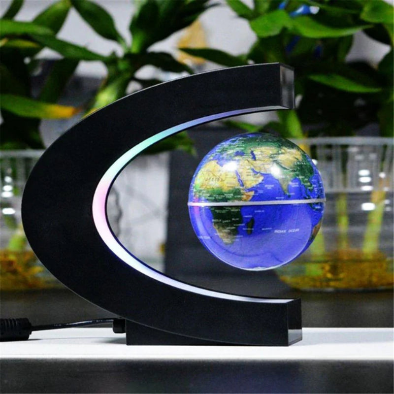 Decorative Floating & Rotating Magnetic Globe (C Stand with LED lights) Levitating June Trading   