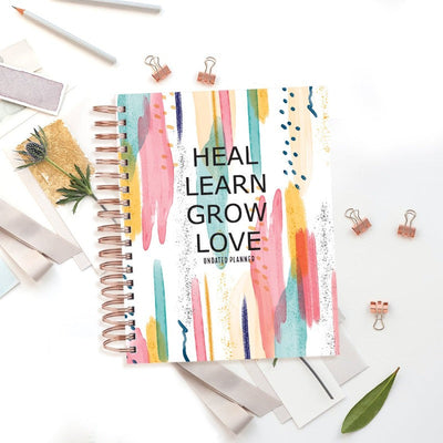 Undated Yearly Planner - Heal Learn Grow Love Undated Planners June Trading   