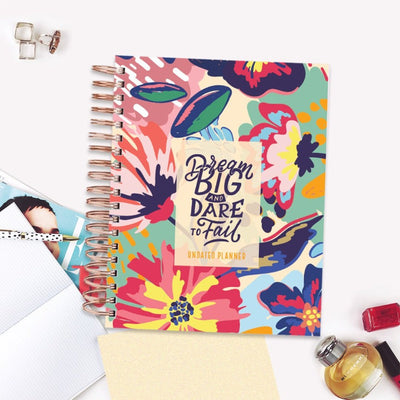 Undated Yearly Planner - Dream Big, Dare to Fail (2023 Collection) + Ultimate Sticker Book Undated Planners June Trading   