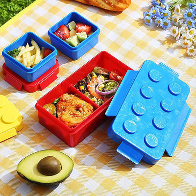 Lego Brick Stacked Lunch Box Lunch Boxes June Trading Yellow/Red  