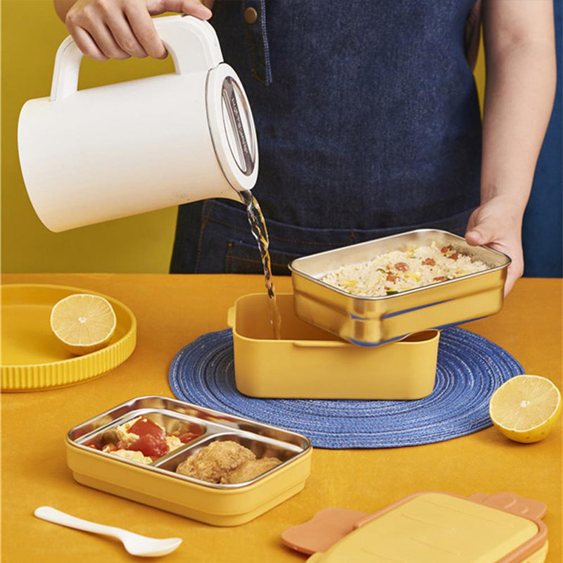 Double Bento Box With Cute Carrot Top Handle Lunch Boxes June Trading   