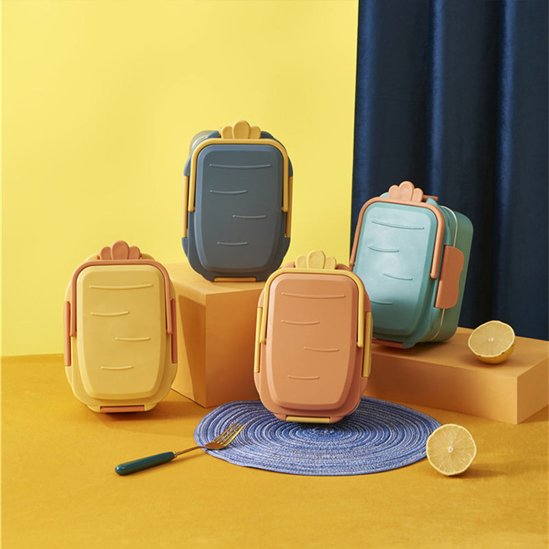 Double Bento Box With Cute Carrot Top Handle Lunch Boxes June Trading   