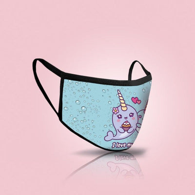 Pack of Three: Mask For Kids - Narwhal Face Face Mask June Trading   