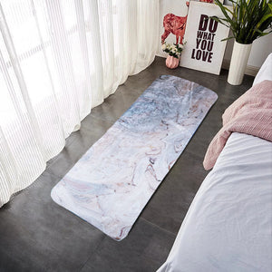 Grey & Gold Marble Soft Feel Long Mat Runner Long Mats June Trading   