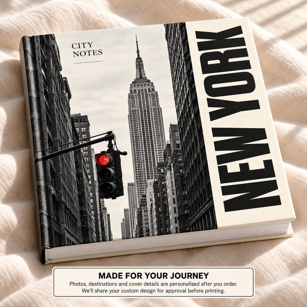 New York Travel Book — personalised travel photo book cover