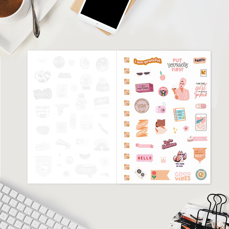 Undated Yearly Planner (2025 Collection) Out Do Me + Ultimate Sticker Book