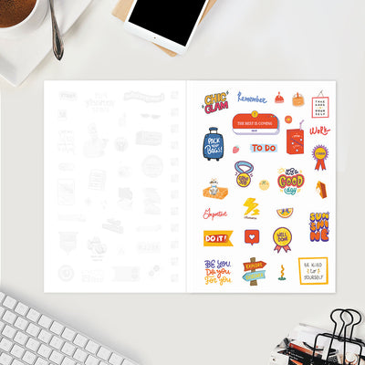 Undated Yearly Planner (2025 Collection) Out Do Me + Ultimate Sticker Book