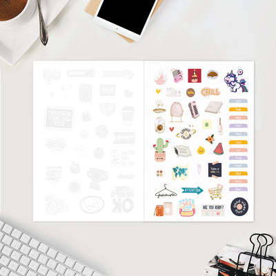 Undated Yearly Planner (2025 Collection) Out Do Me + Ultimate Sticker Book