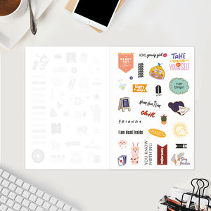 Undated Yearly Planner - Hygge (2023 Collection) + Ultimate Sticker Book Undated Planners June Trading   