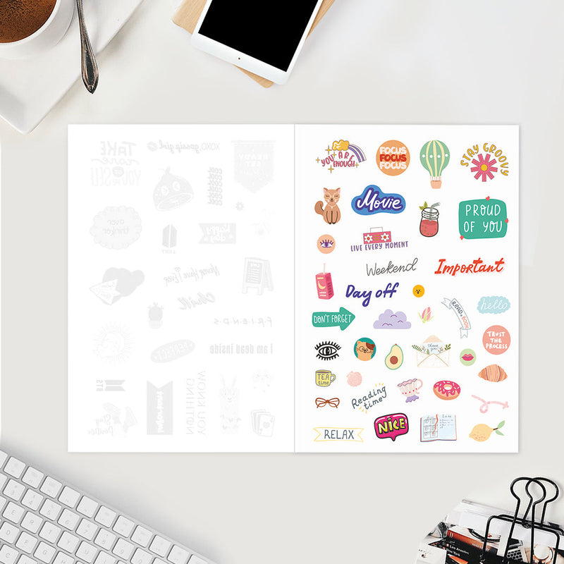 Undated Yearly Planner (2025 Collection) Out Do Me + Ultimate Sticker Book