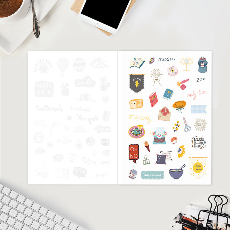 Undated Yearly Planner (2025 Collection) Out Do Me + Ultimate Sticker Book