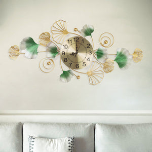 Creative Gingko Leaves Elegant Wall Clock Wall Clocks June Trading   