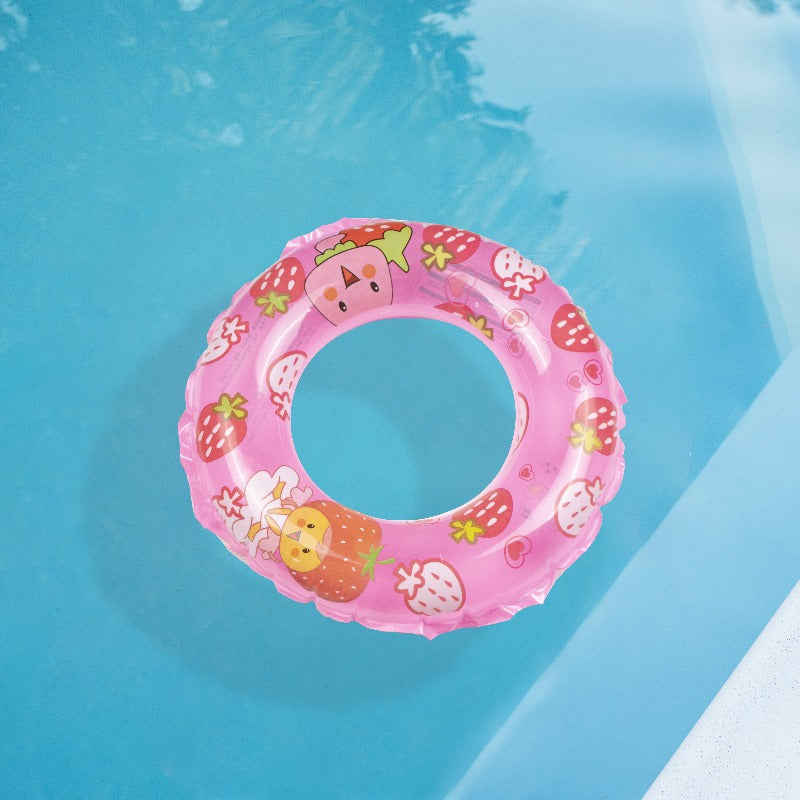 Happy Strawberry Inflatable Swim Ring For Kids Swimming Tubes ERL   