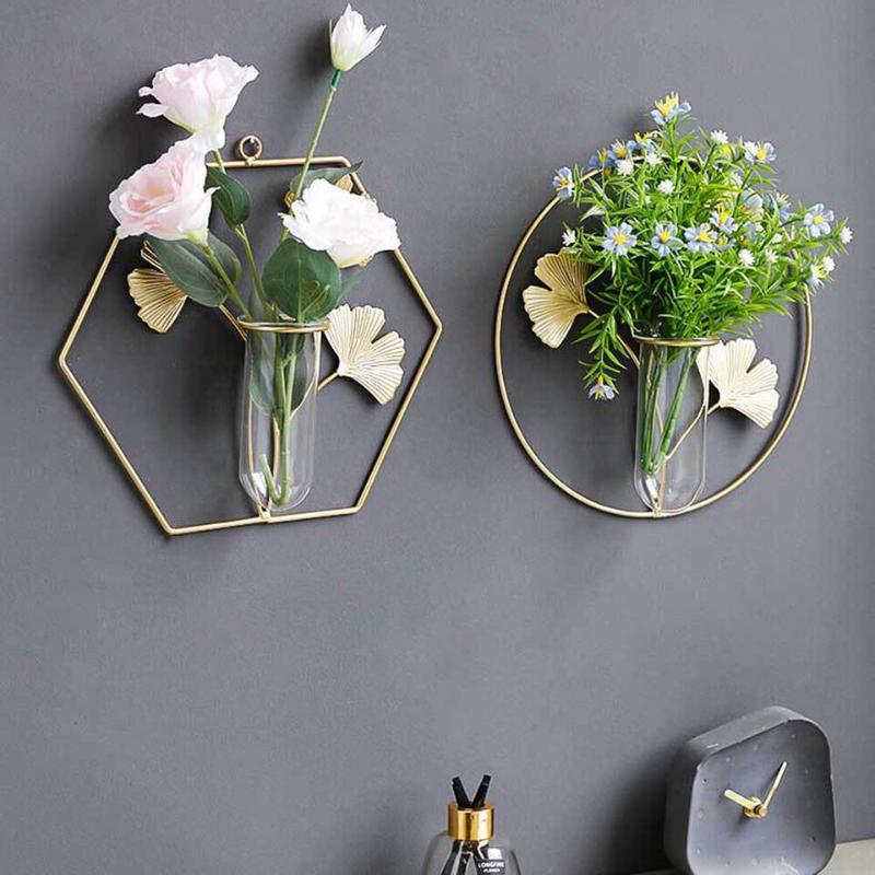Circle Metal Frame Test Tube Planter