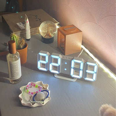 3D White Alarm Clock With Countdown Feature Table Clocks The June Shop   