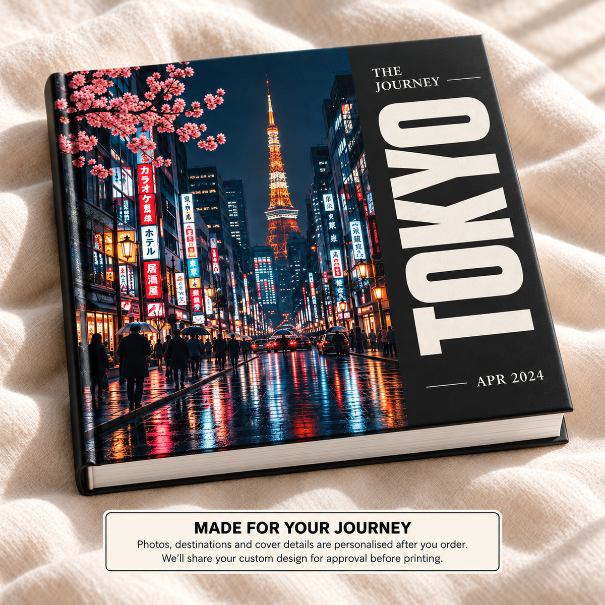 Tokyo Travel Book — personalised travel photo book cover