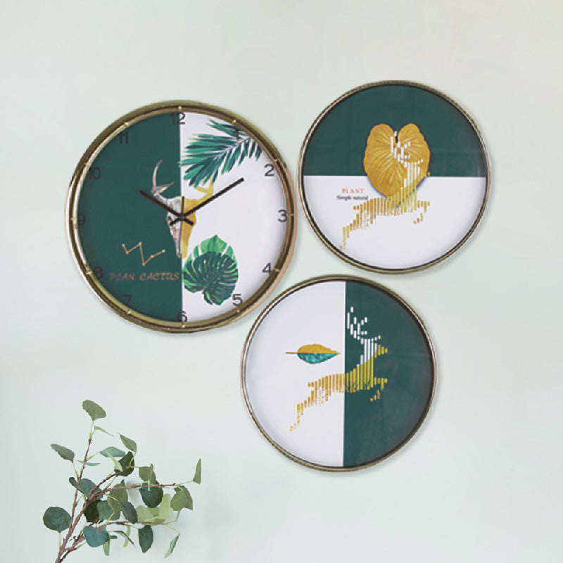 Tropical Deer Wall Clock & Frame Set