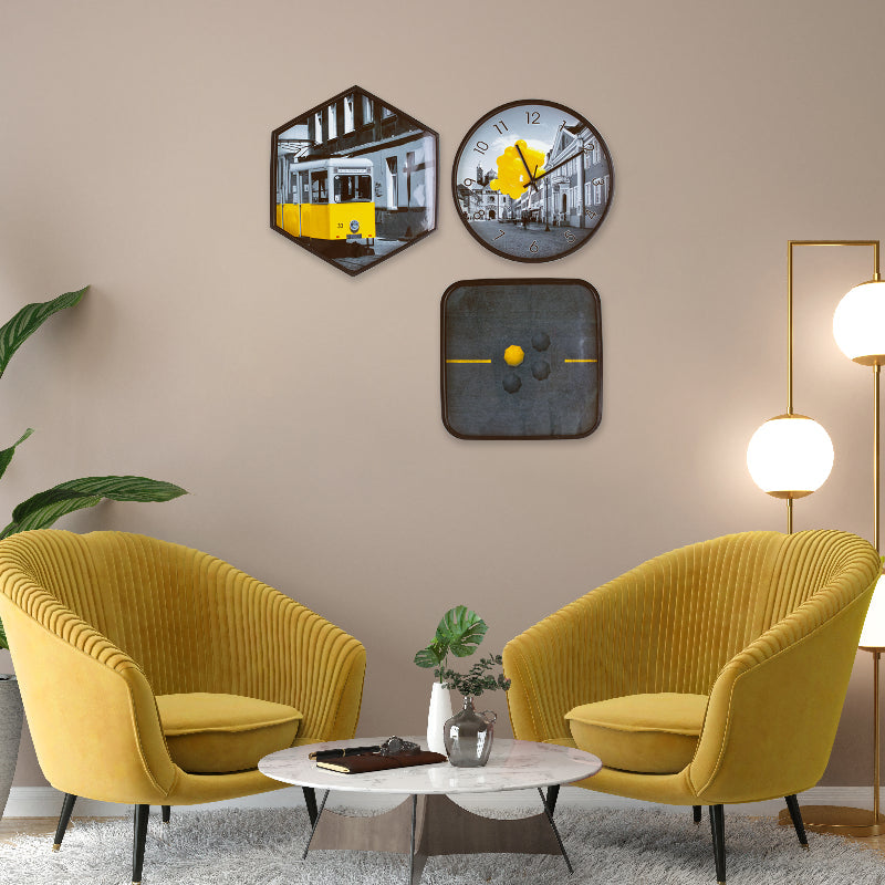 Modern Abstract Art Wall Clock & Frame Set | Stylish & Elegent Wall ...
